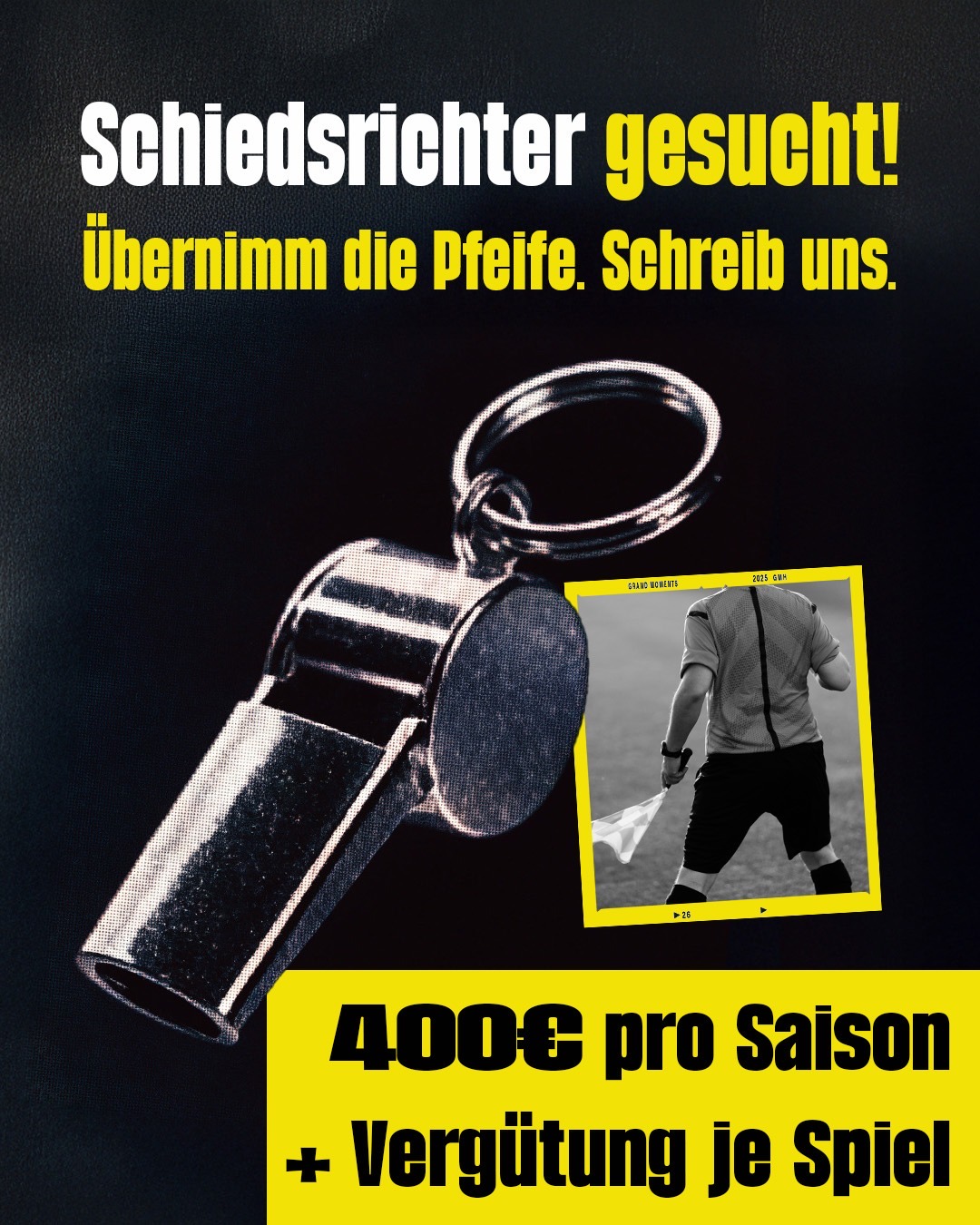 Schiedsrichter gesucht – trau dich, die Pfeife in die Hand zu nehmen!